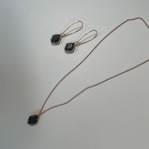 Kendra Scott black earrings and necklace